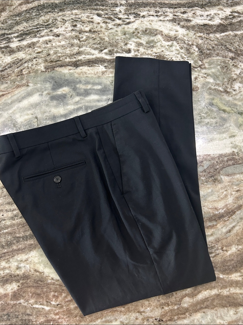 Express Men's Black Dress Pants - Classic Tailored Trousers